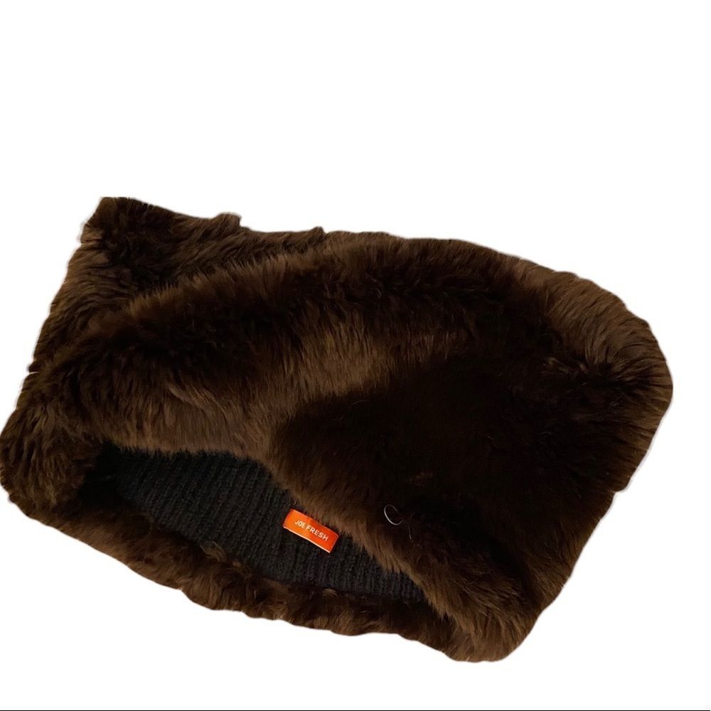 NWOT JOE FRESH Brown Faux Fur Infinity Neck Scarf One Size